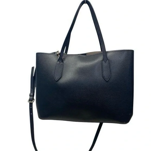 Kate Spade Black Leather Harper Satchel Crossbody Purse - Picture 2 of 16